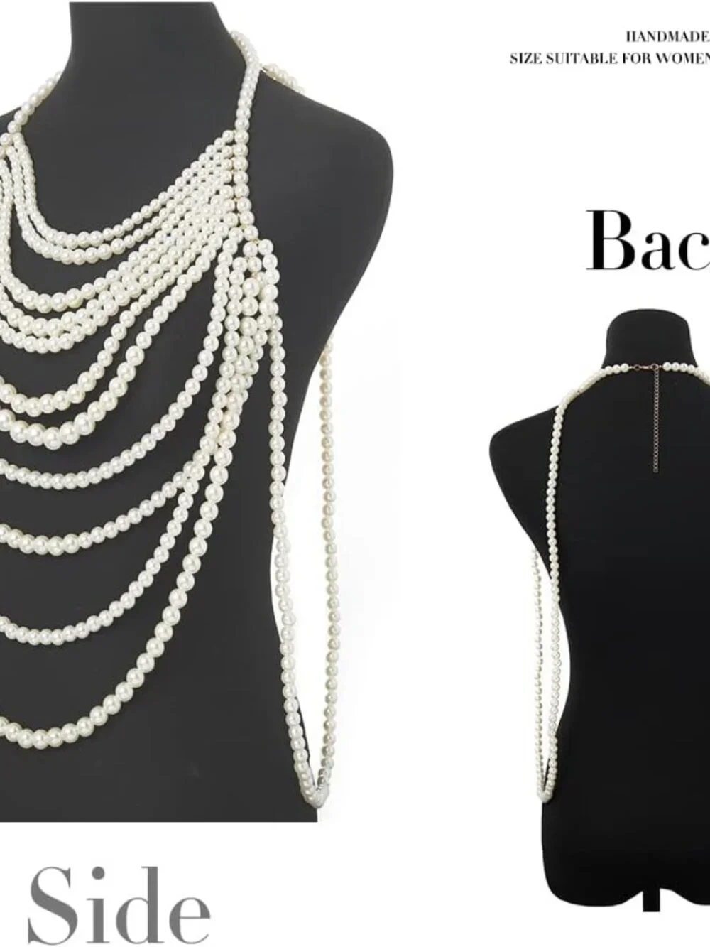 Pearl Body Chain Pearl Body Jewelry Top Pearls Shoulder Necklace for Women Summe